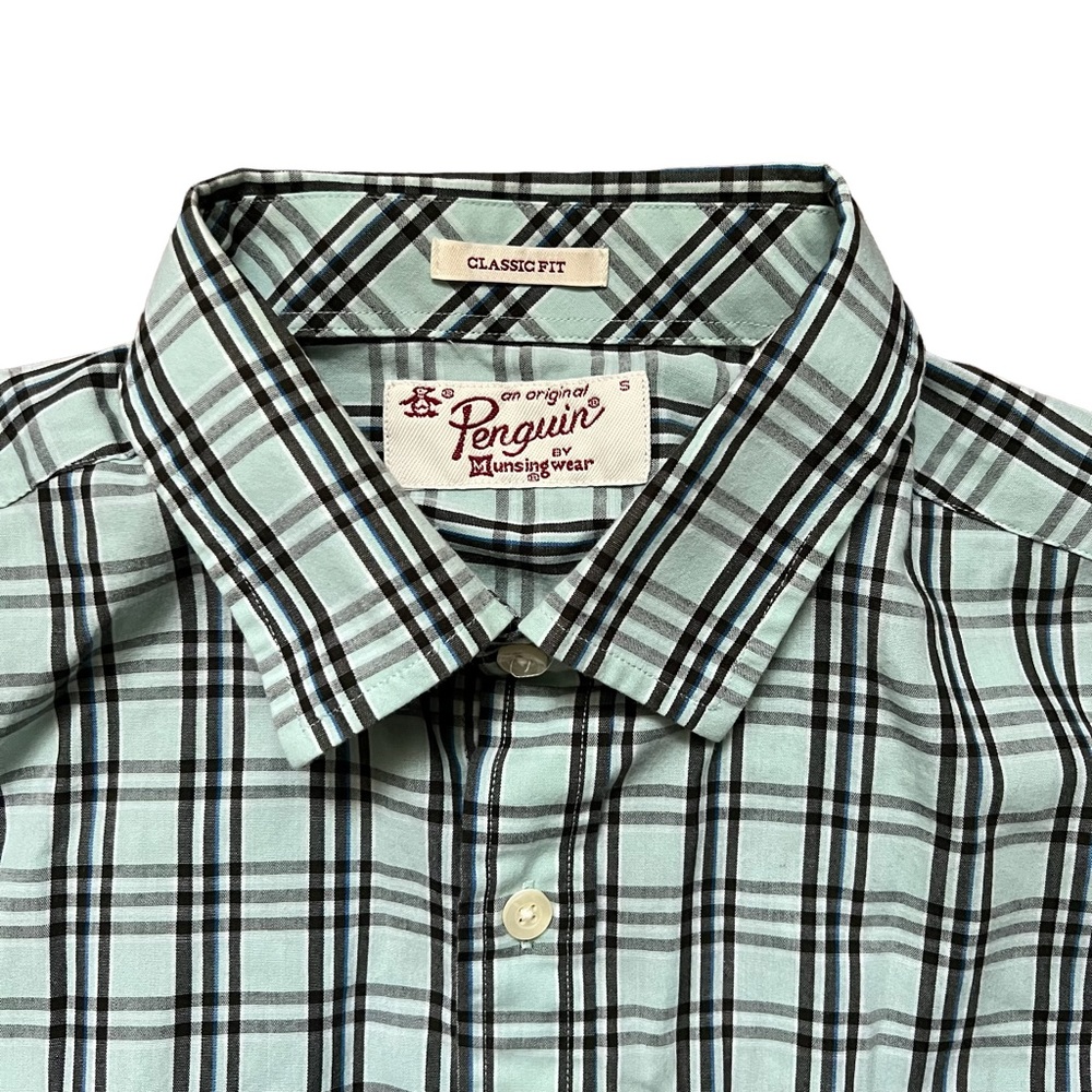 Plaid Penguin Button-Down Shirt